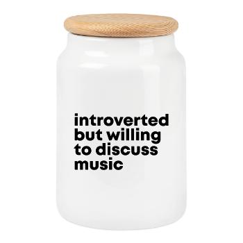 Music Music Music - Cookie Jar with Wooden Lid - white - Front