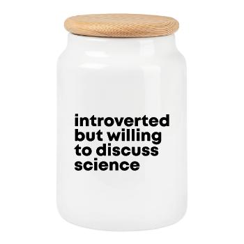 science - Boîte à biscuits avec couvercle en bois - blanc - Devant