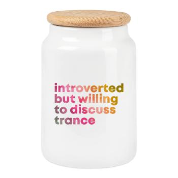 Trance - Cookie Jar with Wooden Lid - white - Front