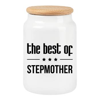Best Mother-in-Law in the World - Cookie Jar with Wooden Lid - white - Front