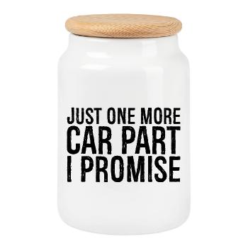just one more car part I promise - Cookie Jar with Wooden Lid - white - Front