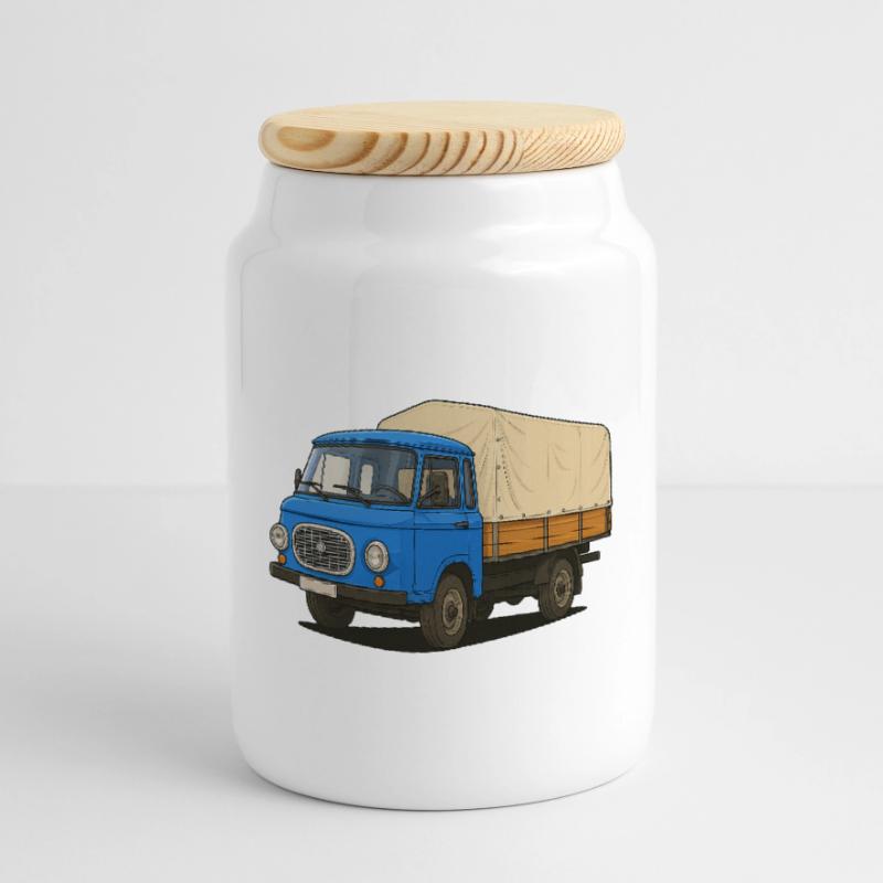 Ost-Pritsche Keksdose mit Holzdeckel