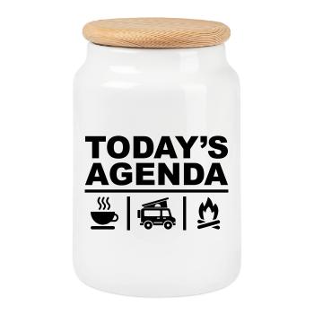 Todays Agenda - Keksdose mit Holzdeckel - Weiß - Vorne