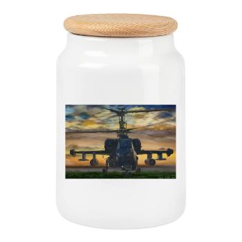 Ka-50 - Cookie Jar with Wooden Lid - white - Front