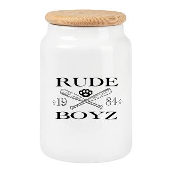 Roud Boyz 1984 – Battes de baseball streetwear et Celti - Boîte à biscuits avec couvercle en bois - blanc - Devant