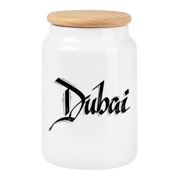Dubai - Keksdose mit Holzdeckel - Weiß - Vorne