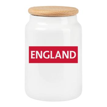 Derby anglais design rétro - Boîte à biscuits avec couvercle en bois - blanc - Devant