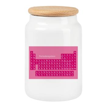 Periodensystem poster Rosa - Keksdose mit Holzdeckel - Weiß - Vorne
