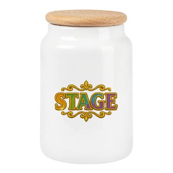 Scène | Costumes de scène Conception de spectacles - Boîte à biscuits avec couvercle en bois - blanc - Devant