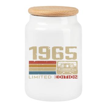 Legends 1965 Vintage 1965 Jubilee 1965 vintage - Cookie Jar with Wooden Lid - white - Front