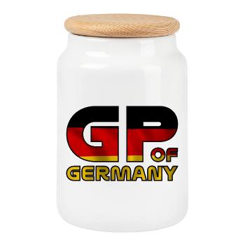 germany_gp - Cookie Jar with Wooden Lid - white - Front