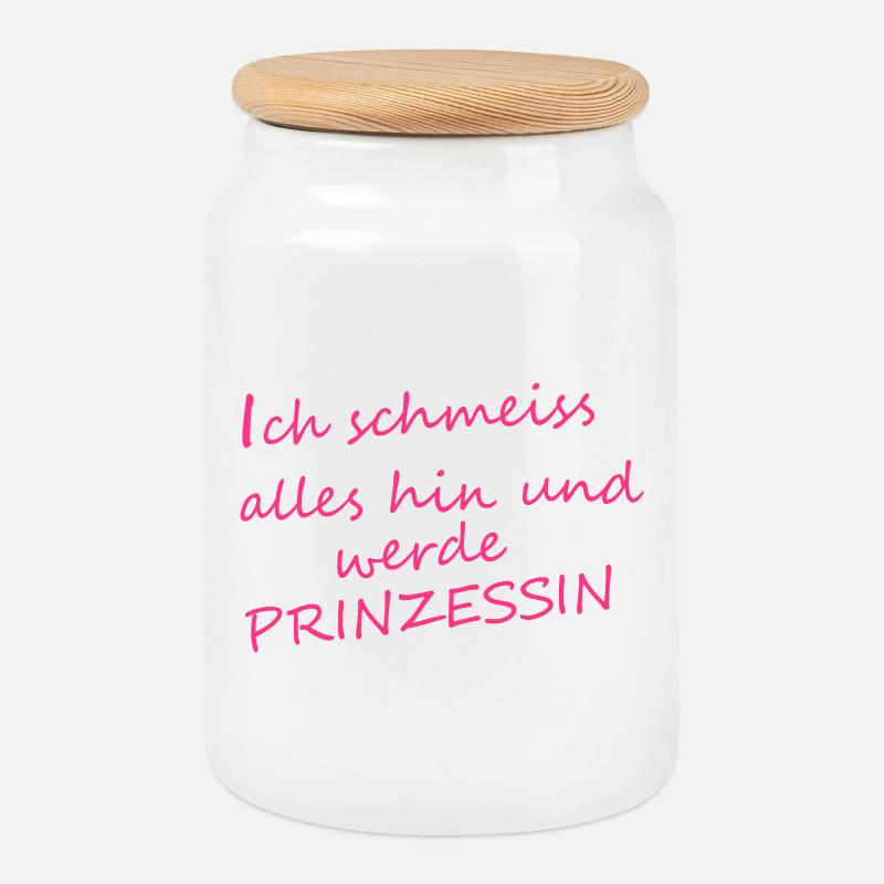 Ich_werde_Prinzessin - Keksdose mit Holzdeckel - Weiß