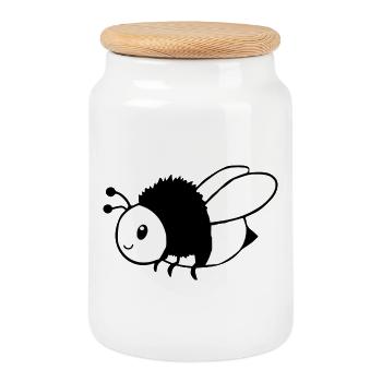 Bienke Beekeeper Gift - Cookie Jar with Wooden Lid - white - Front