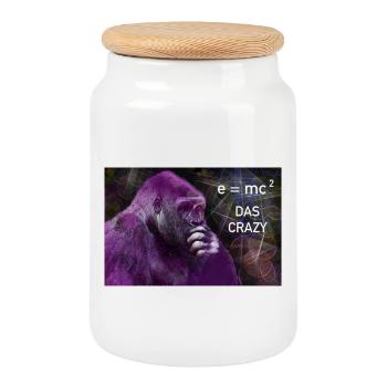 THE Crazy Yes - Quantum Orang-outan e mc2 Mot de jeunesse - Boîte à biscuits avec couvercle en bois - blanc - Devant