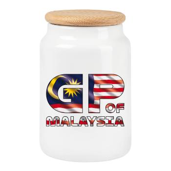 malaysia_gp - Cookie Jar with Wooden Lid - white - Front