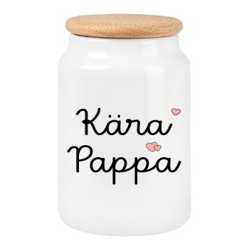 Cher papa, - Boîte à biscuits avec couvercle en bois - blanc - Devant