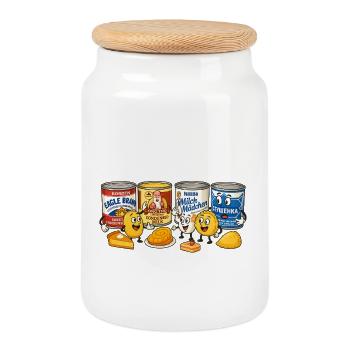 Condensed Milk Sweet - Cookie Jar with Wooden Lid - white - Front