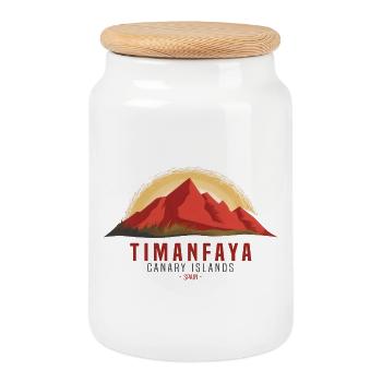 Timanfaya, Lanzarote, Kanarische Inseln, Vulkan, Nationalpark - Keksdose mit Holzdeckel - Weiß - Vorne