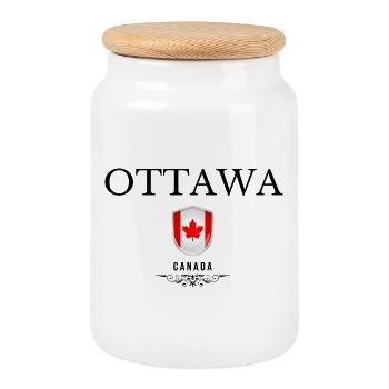 Souvenir Ottawa, Ottawa Canada - Boîte à biscuits avec couvercle en bois - blanc - Devant