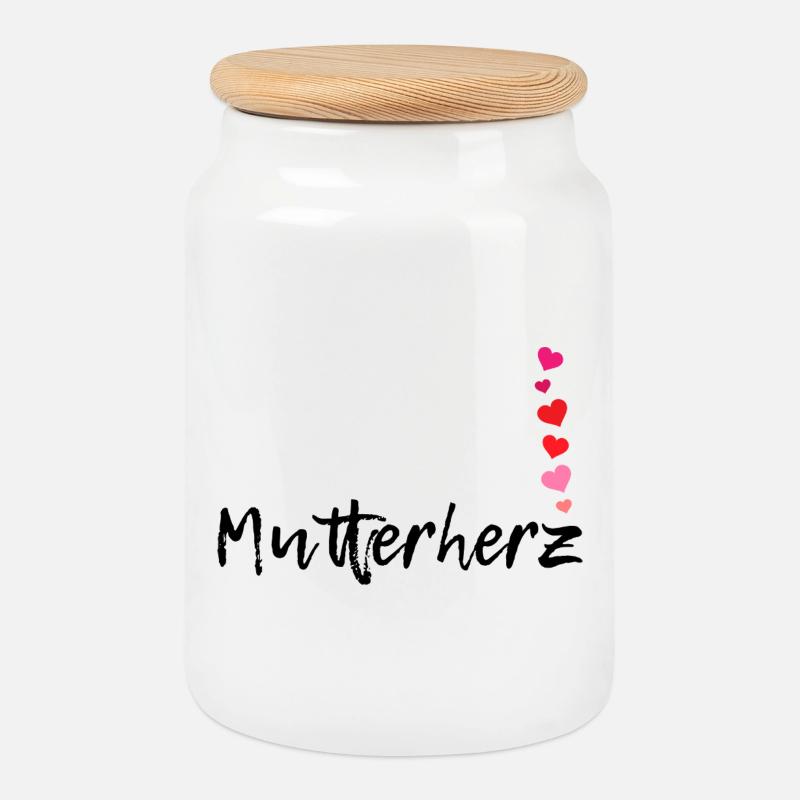 Mutterherz Herzen Mama Liebe Muttertag Geschenk - Keksdose mit Holzdeckel - Weiß
