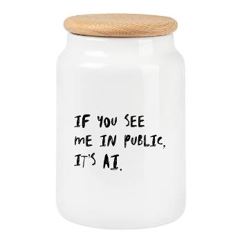 If You See Me In Public It’s AI Humor - Keksdose mit Holzdeckel - Weiß - Vorne