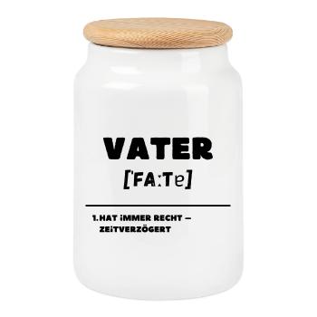 Father Definition Is Always Right Delayed - Cookie Jar with Wooden Lid - white - Front