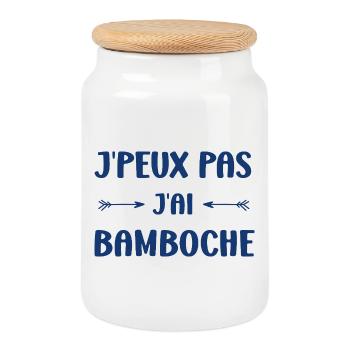 I can't, I messed up - Cookie Jar with Wooden Lid - white - Front