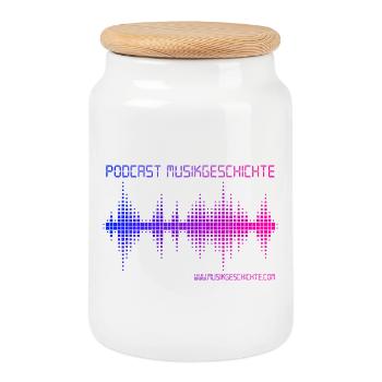 Podcast Musikgeschichte - Keksdose mit Holzdeckel - Weiß - Vorne