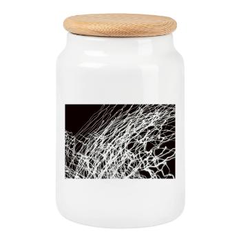 Lichtspiele 3 - Cookie Jar with Wooden Lid - white - Front
