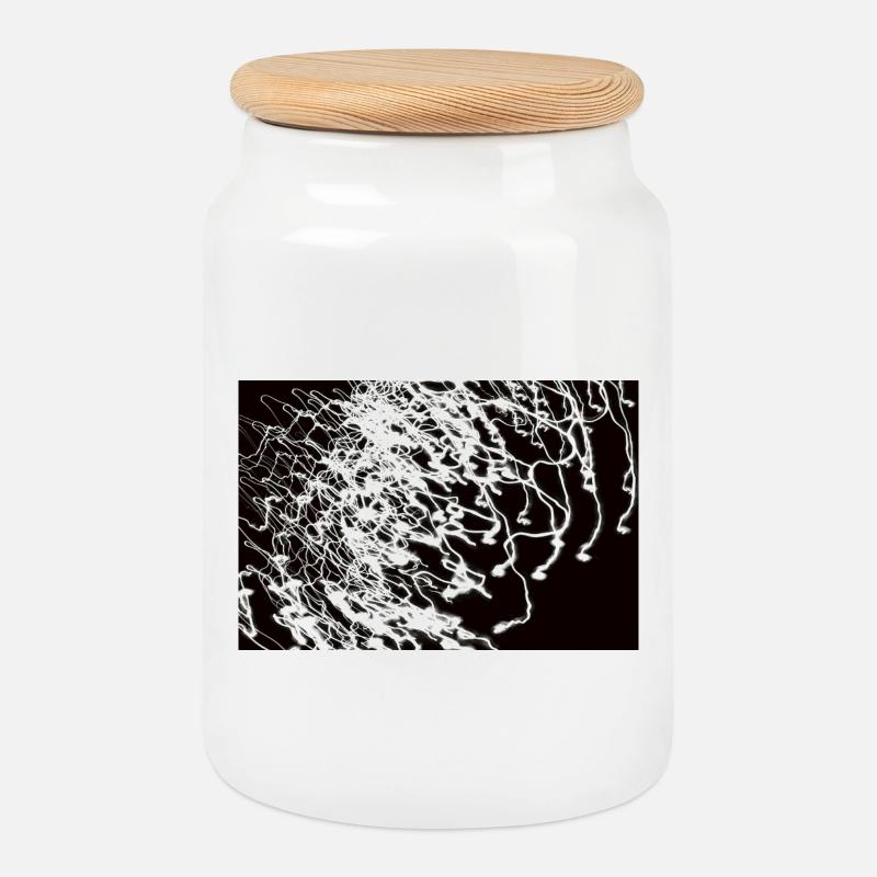 Lichtspiele 5 - Cookie Jar with Wooden Lid - white