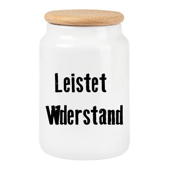 Leistet_wiederstand - Boîte à biscuits avec couvercle en bois - blanc - Devant