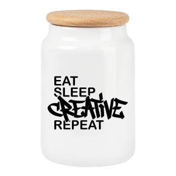 Creative Motto Graffiti Day - Cookie Jar with Wooden Lid - white - Front