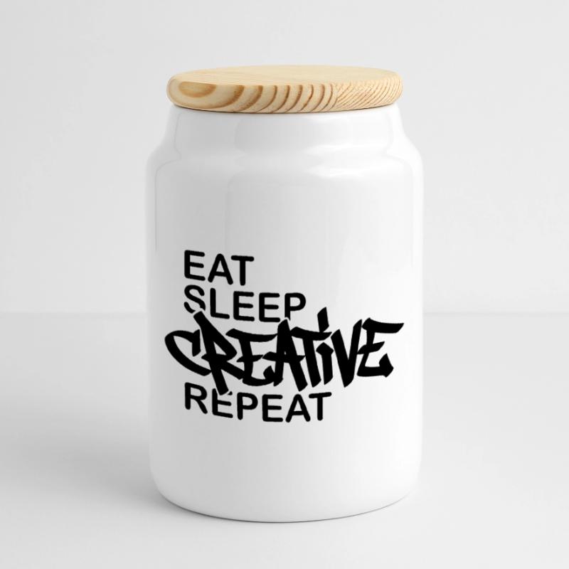 Journée du Graffiti Devise Créative Boîte à biscuits avec couvercle en bois