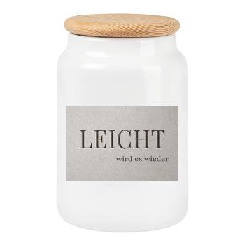 It will be EASY again - Cookie Jar with Wooden Lid - white - Front