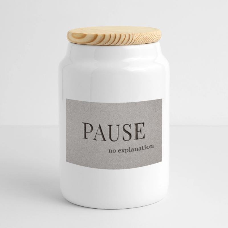 PAUSE – pas d’explication Boîte à biscuits avec couvercle en bois