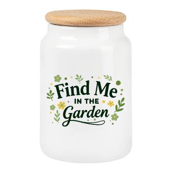 Trouve-moi dans le jardin pour les amoureux de la nature - Boîte à biscuits avec couvercle en bois - blanc - Devant