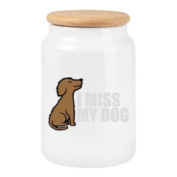 Mon chien Dog Amamant Dog Love Logo de blague - Boîte à biscuits avec couvercle en bois - blanc - Devant