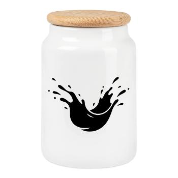 Mud Splash Dirt Splash - Cookie Jar with Wooden Lid - white - Front