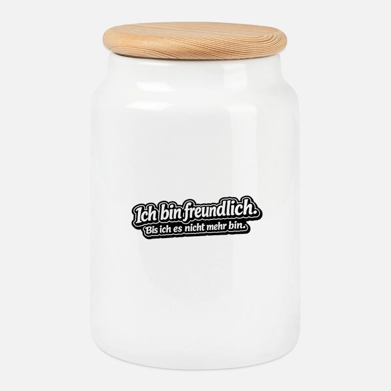 Je suis amical - jusqu’à ce que je ne le sois plus - Boîte à biscuits avec couvercle en bois - blanc