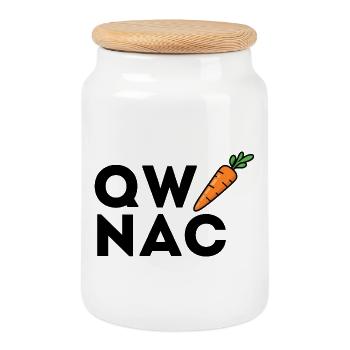 QW NAC – Si vous savez, vous savez - Boîte à biscuits avec couvercle en bois - blanc - Devant