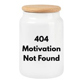 404 Motivation nicht gefunden - Keksdose mit Holzdeckel - Weiß - Vorne