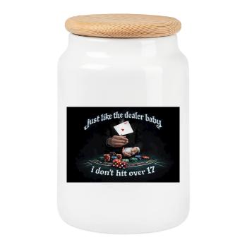 Règle d’or du croupier - Boîte à biscuits avec couvercle en bois - blanc - Devant