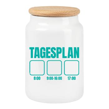 Postman DAILY SCHEDULE Delivering Packages Funny - Cookie Jar with Wooden Lid - white - Front
