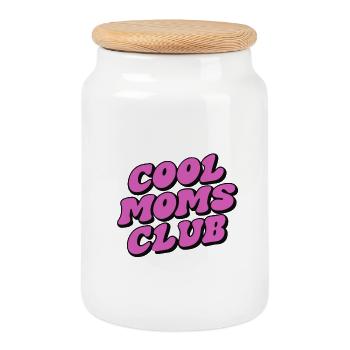 Cool Moms Club Mama Muttertag - Keksdose mit Holzdeckel - Weiß - Vorne