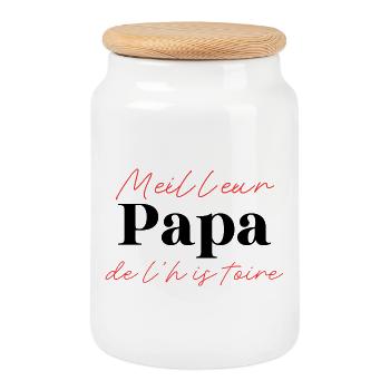 Best Dad in History - Original Gift - Cookie Jar with Wooden Lid - white - Front