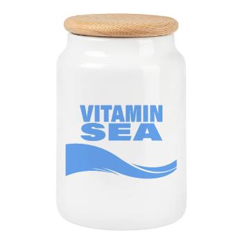 VITAMIN SEA - Keksdose mit Holzdeckel - Weiß - Vorne