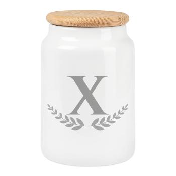 X - Keksdose mit Holzdeckel - Weiß - Vorne