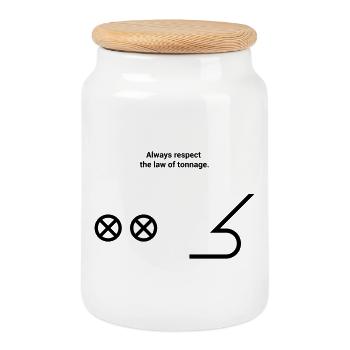 Proue avant - Capitaine de voilier maritime - Boîte à biscuits avec couvercle en bois - blanc - Devant