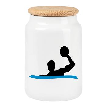 Water polo - Cookie Jar with Wooden Lid - white - Front