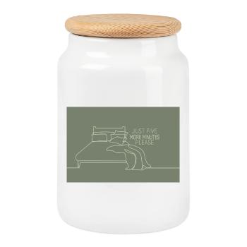 Il ne reste que 5 minutes d’humour de chambre - Boîte à biscuits avec couvercle en bois - blanc - Devant